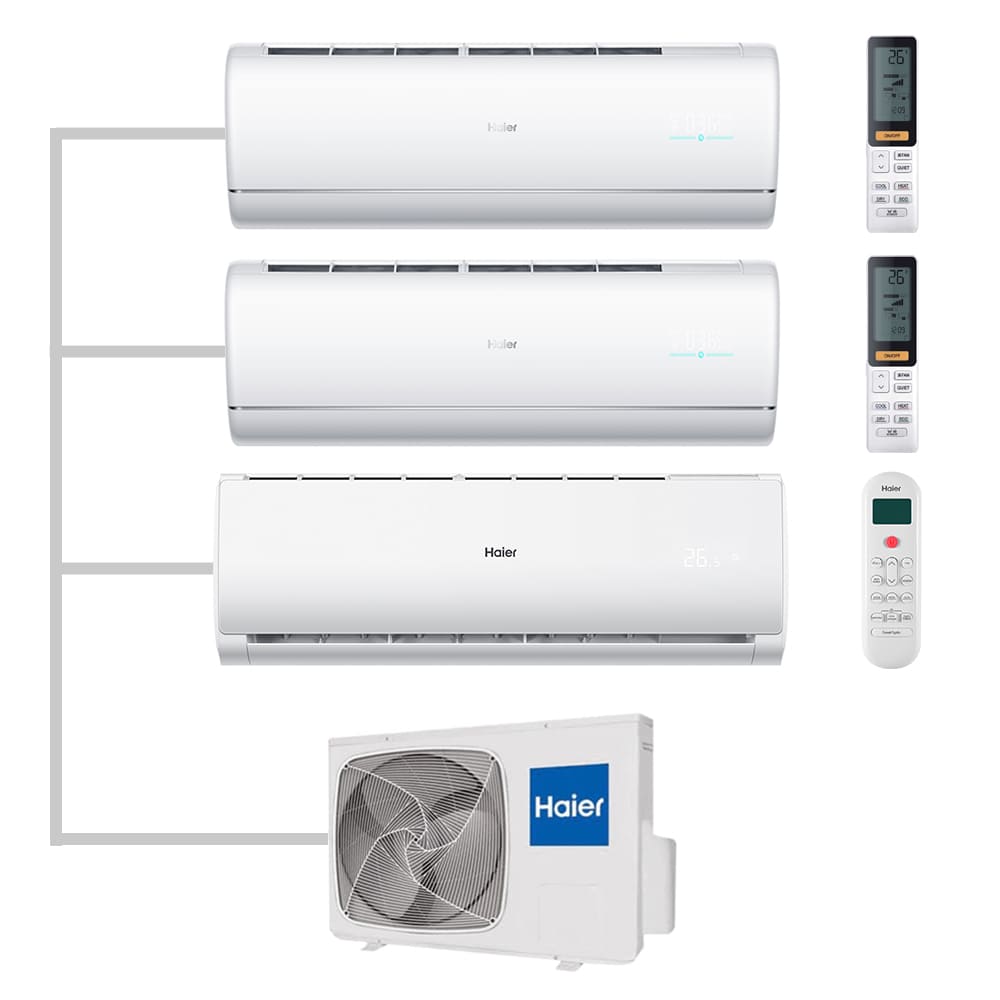 Мульти сплит-система настенная Haier AS25S2SJ2FA-W / AS25S2SJ2FA-W / AS09TS6HRA-M / 3U70S2SR5FA Inverter