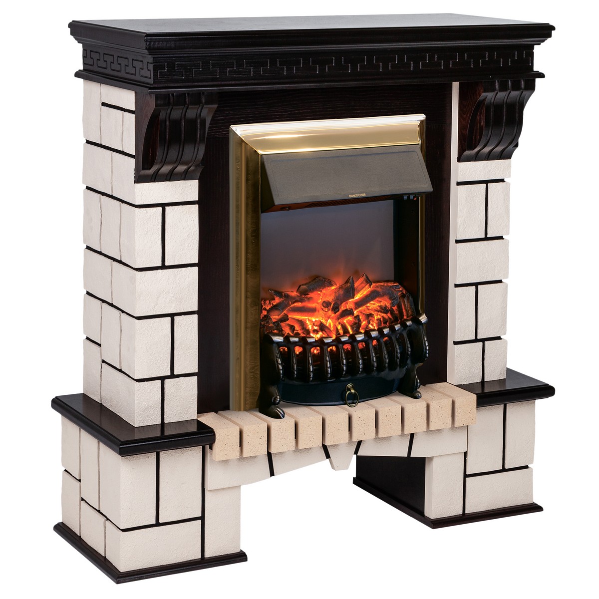 Электрокамин RealFlame  Stone STD AO с очагом Fobos Lux Brass