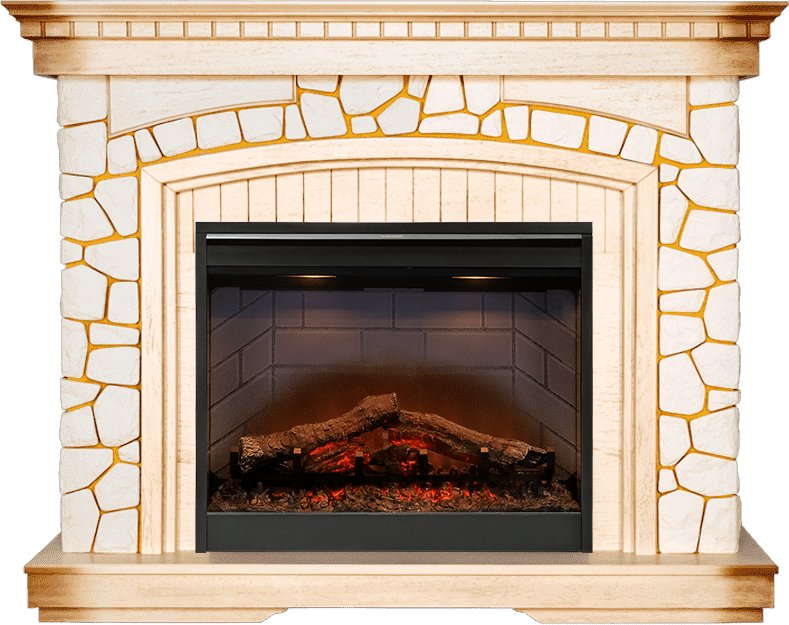 Каминокомплект Dimplex Glasgow - Слоновая кость, патина / Шампань (Высота 1070мм) с очагом Symphony 26'' DF2608-INT