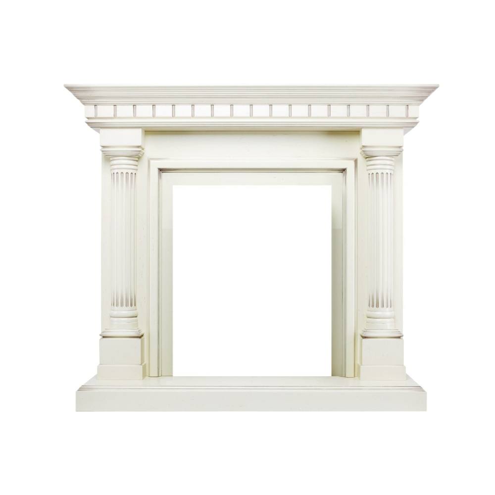 Каминокомплект Royal Flame  Dallas - Слоновая кость с патиной с очагом Fobos FX Black