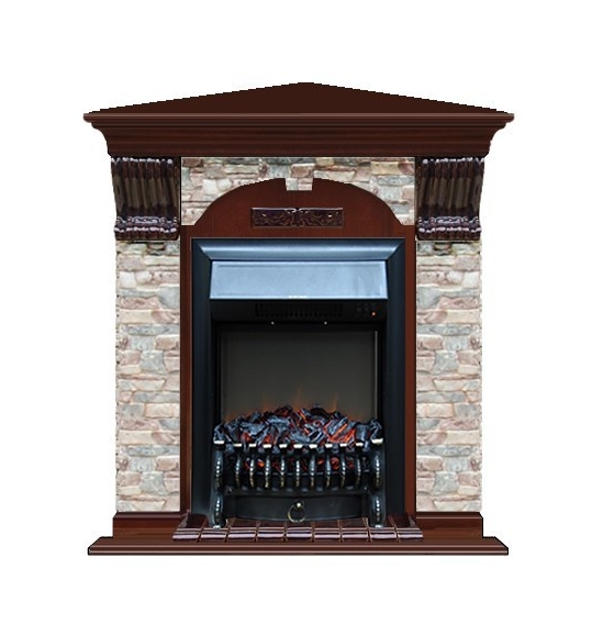 Каминокомплект Glenrich Арочный Грот цветной угловой (Fobos)