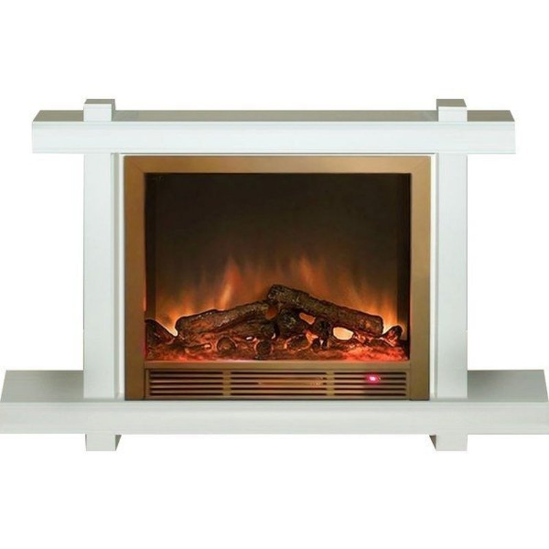 Каминокомплект Glenrich Капри Delux Sharm33 brass белый