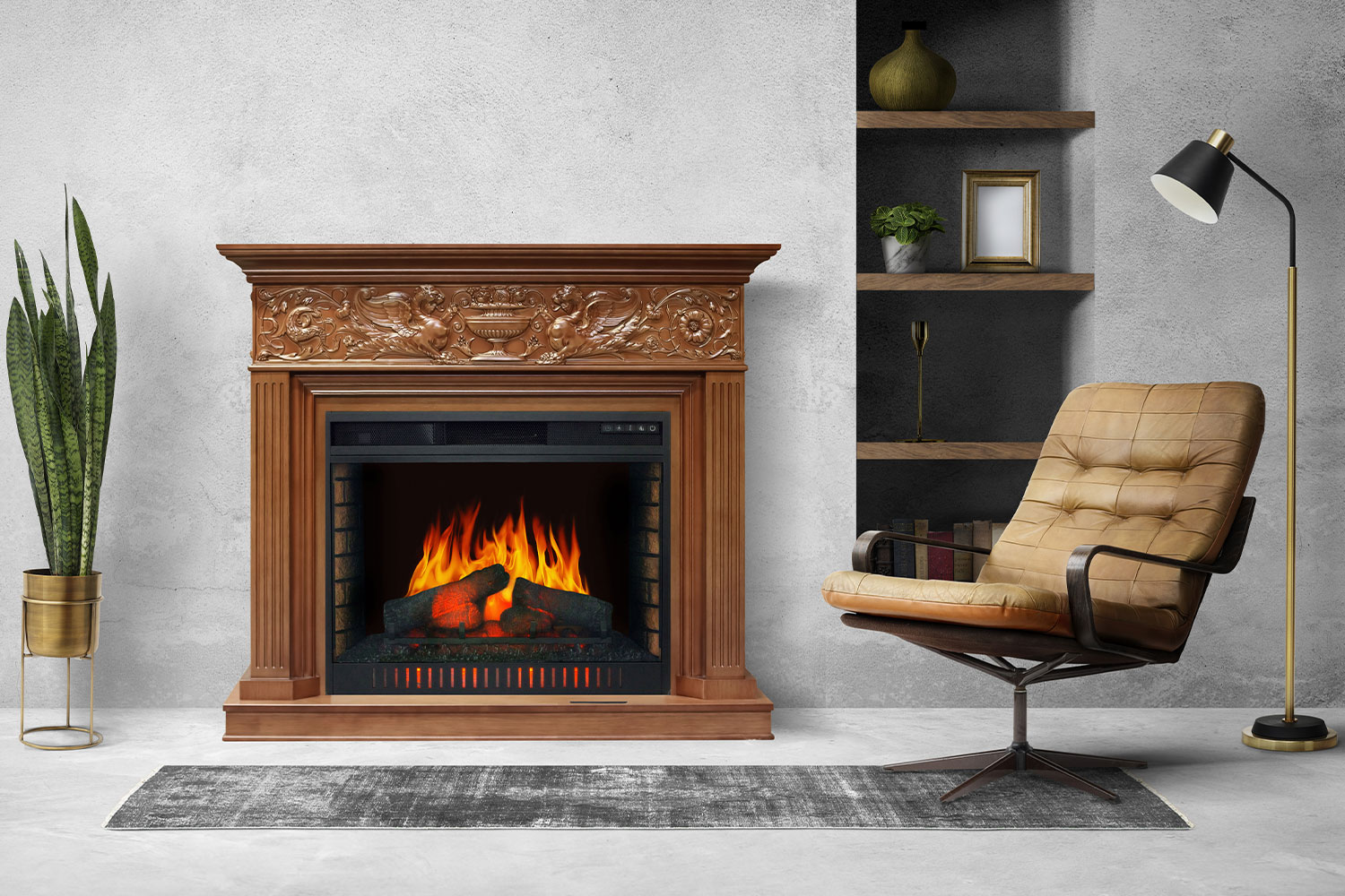 Портал Royal Flame  Palace - Белый с серебром