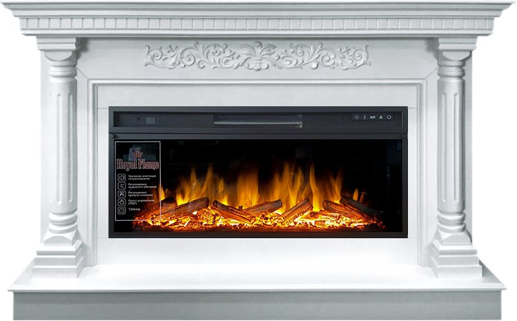 Каминокомплект Royal Flame  Sicilia - Белый (Ширина 1530мм) с очагом Vision 42 LOG LED