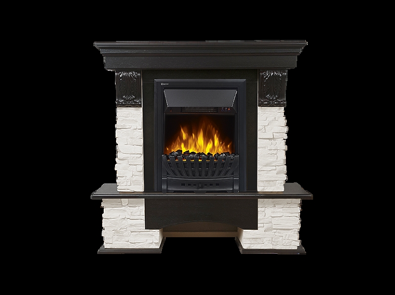 Портал Firelight Pietra Classic камень белый, шпон венге