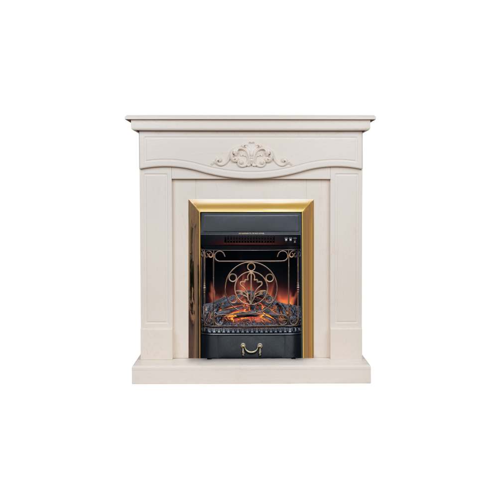 Электрокамин RealFlame  JUNONA WT с очагом Majestic Lux Brass