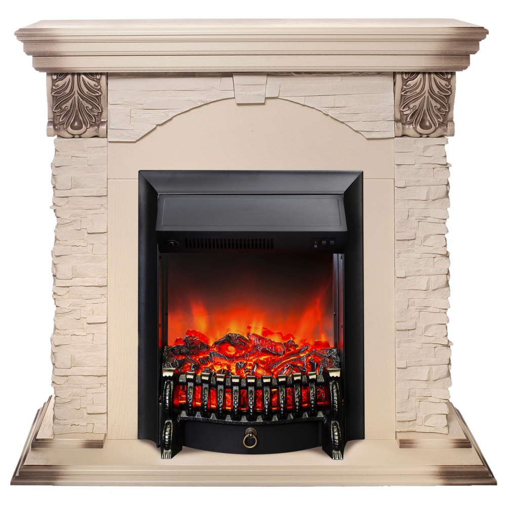 Электрокамин RealFlame  Dublin Lux WT с очагом Fobos Lux Black