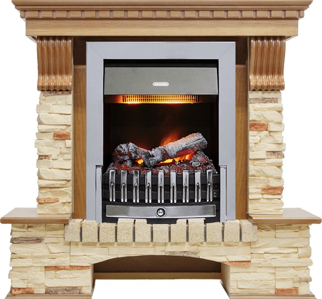Каминокомплект Dimplex Pierre Luxe - Дуб / Сланец с очагом Danville Chrome FB2