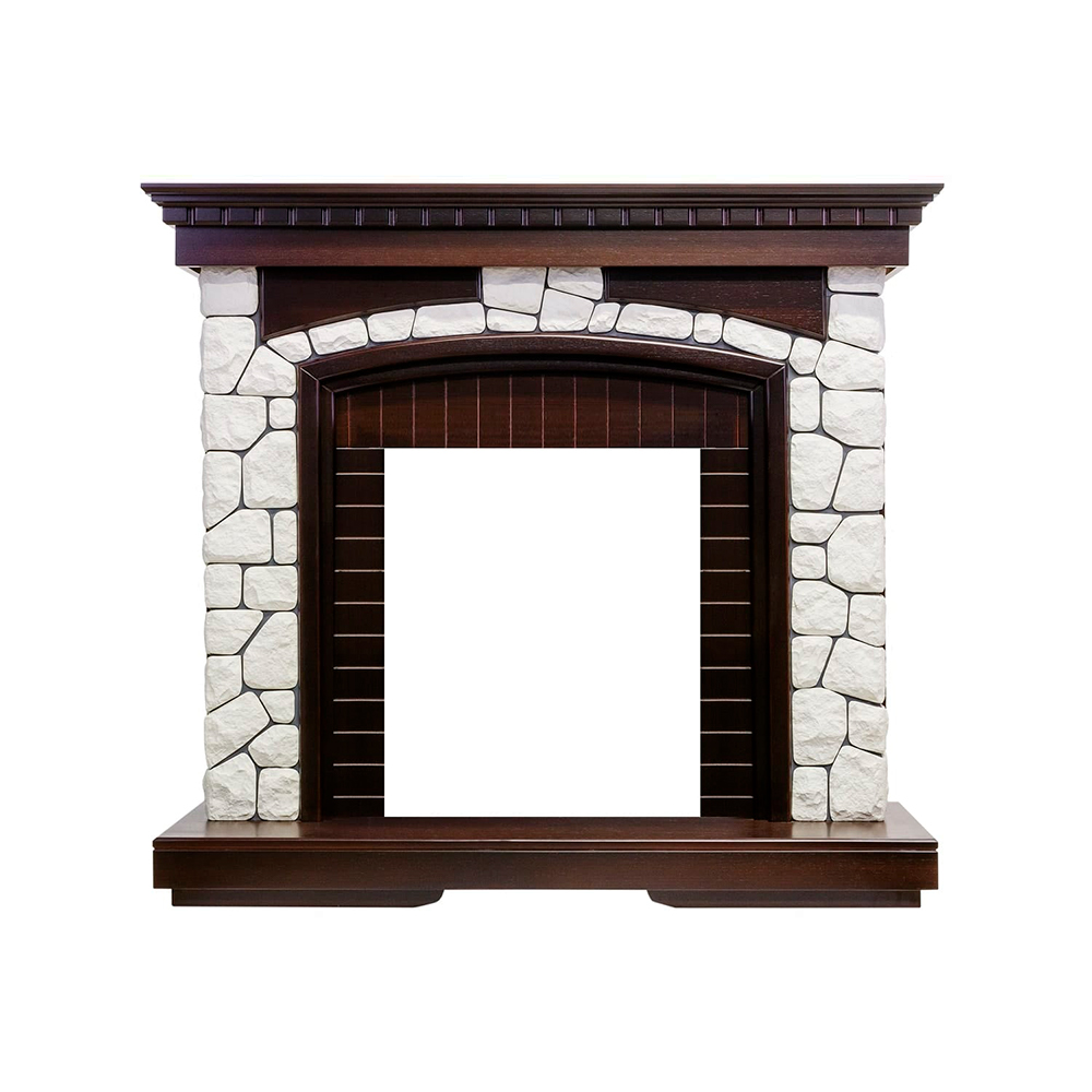 Каминокомплект Dimplex Glasgow - Темный дуб / Белый с очагом Cavendish