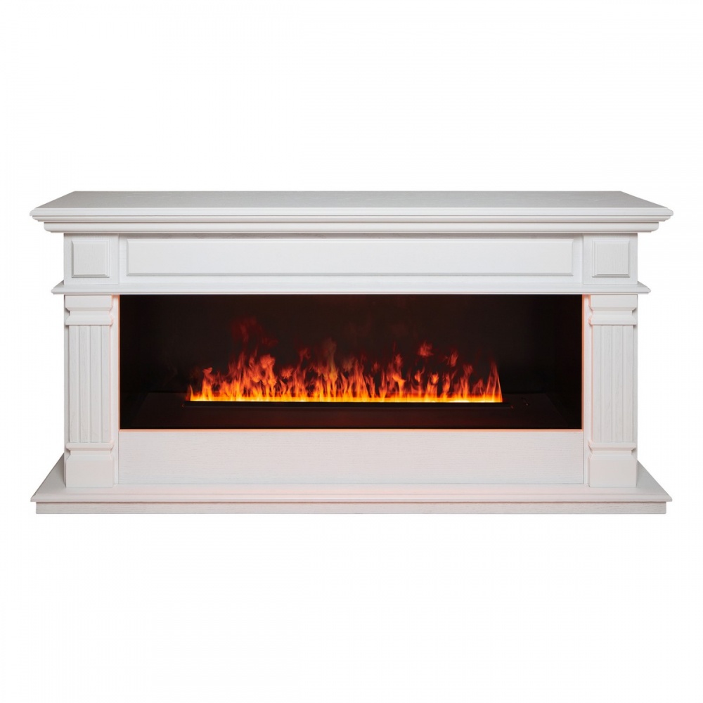 Электрокамин RealFlame Islandia CST1000 WT с очагом 3D Cassette 1000 Black Panel