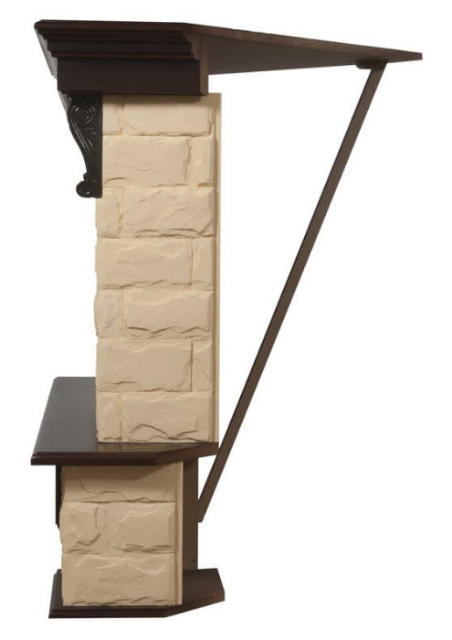 Каминокомплект Electrolux Forte 26/30U (угловой) с очагом EFP/P-2620RLS камень бежевый, шпон темный дуб