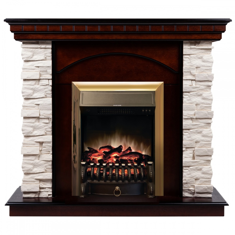 Электрокамин RealFlame  Elford AO с очагом Fobos Lux Brass
