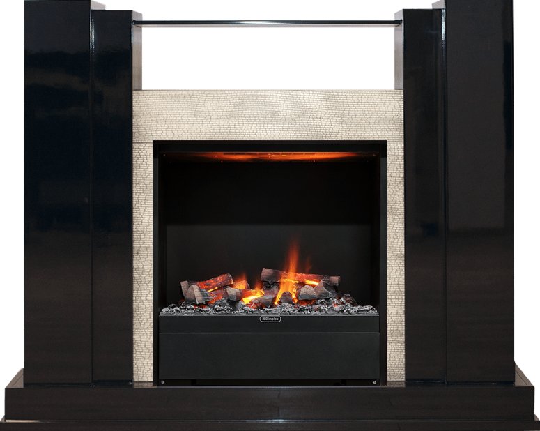 Каминокомплект Dimplex Rockwell - Черный лак, слоновая кость с очагом Albany