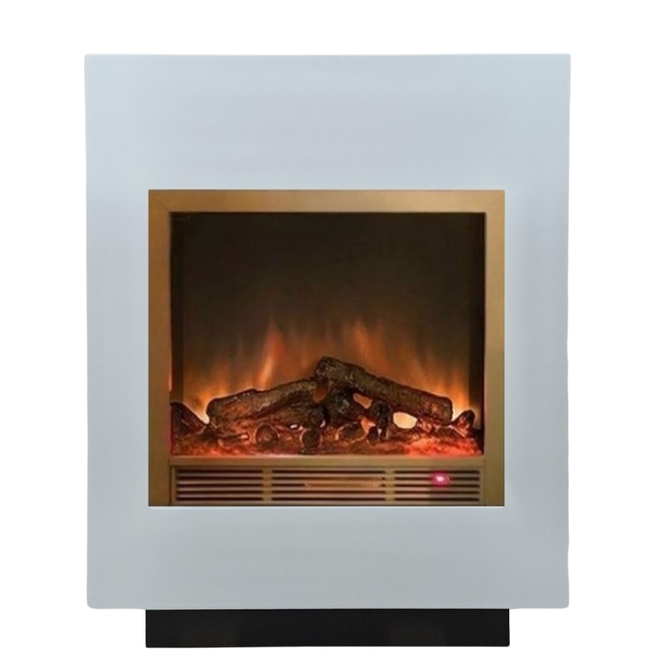 Каминокомплект Glenrich Да Винчи Sharm brass 33 белая эмаль