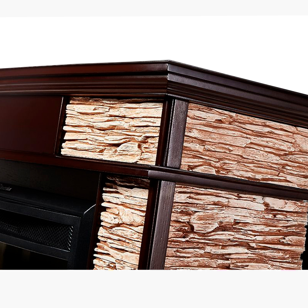 Портал Firelight Scala 30 камень сланец скалистый бурый, шпон тёмный дуб