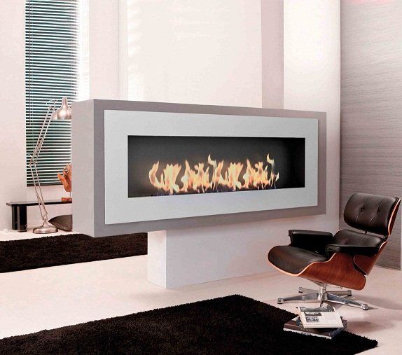 Биокамин Zefire Elliot 1800 c белой рамкой