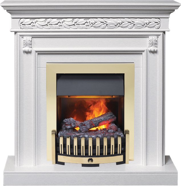 Каминокомплект Dimplex Valletta - Белый (Ширина 1040 мм) с очагом Danville Brass FB2