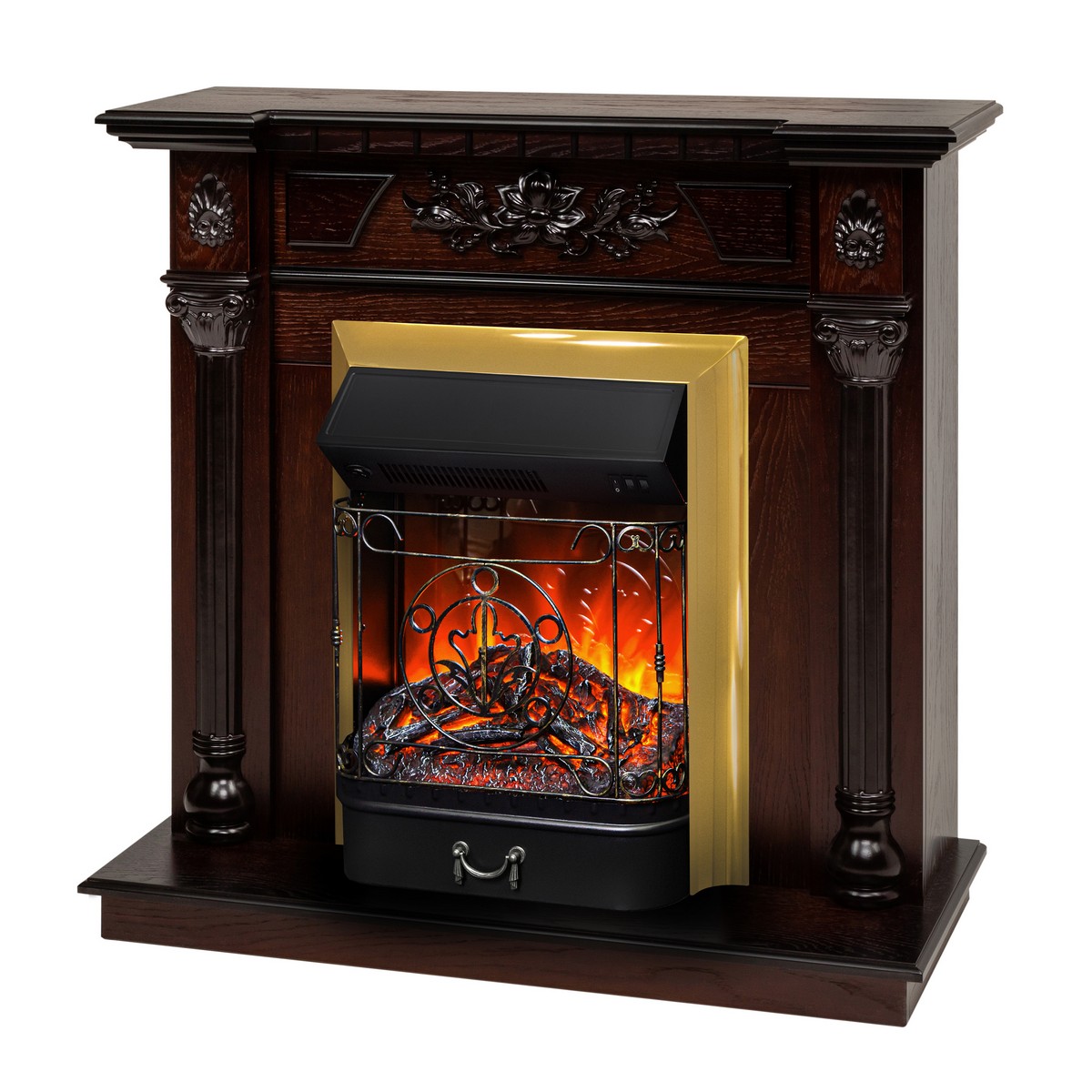 Электрокамин RealFlame Dacota AO с очагом Majestic Lux Brass