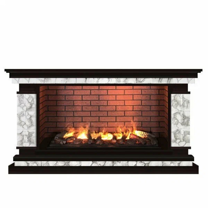 Каминокомплект Glenrich Лорд (без плитки) Crystal 50 камень старый город, шпон дуб