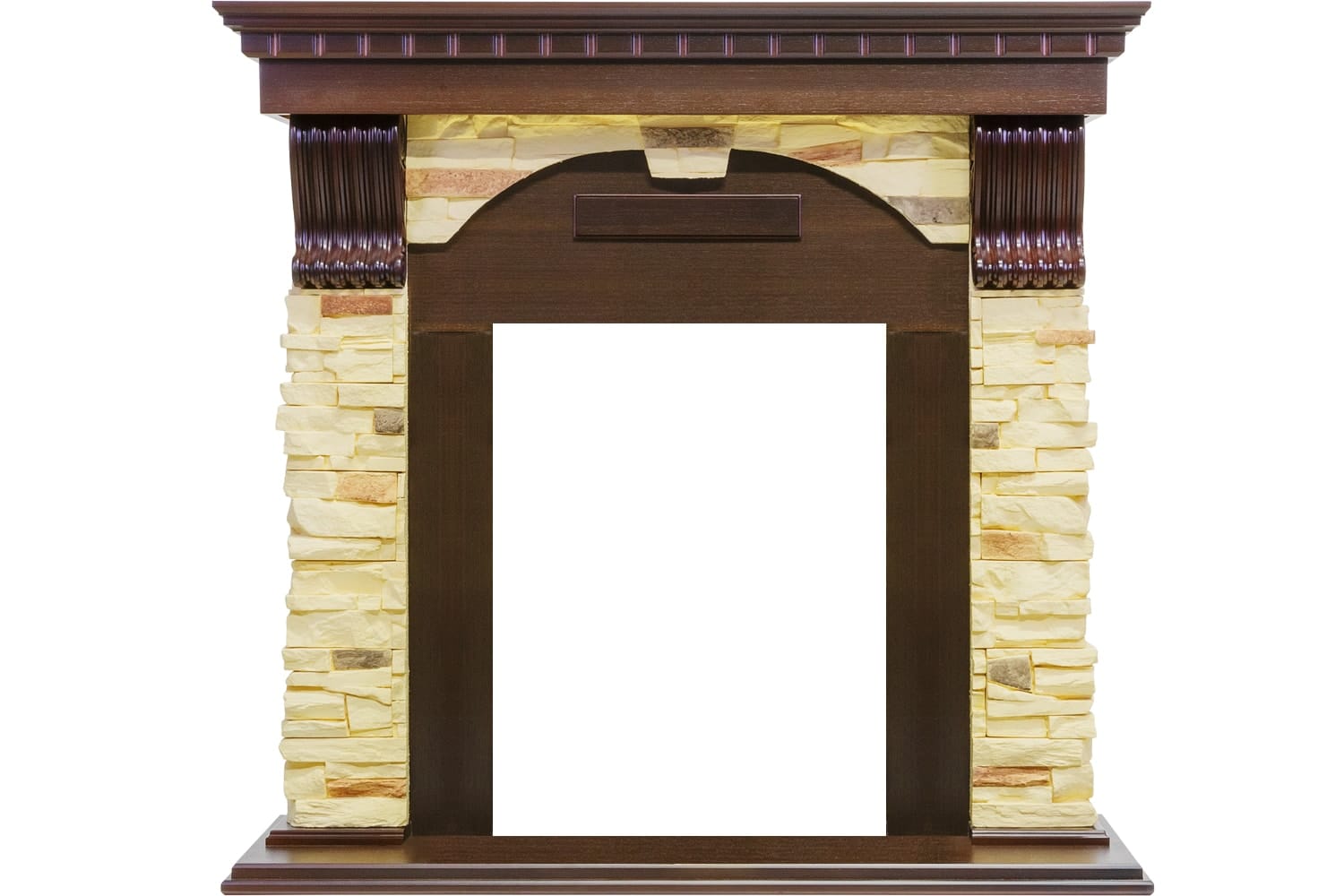 Каминокомплект Royal Flame  Dublin - Темный дуб / Сланец с очагом Aspen Black