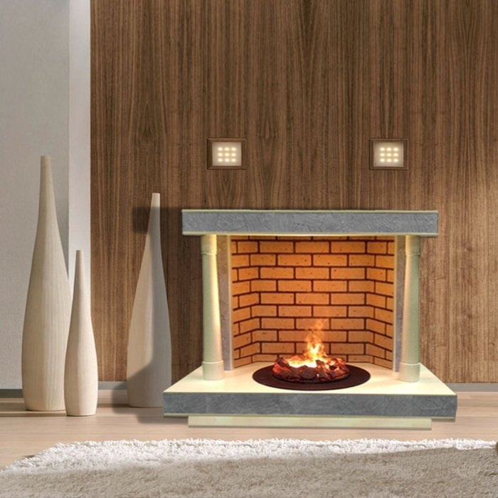 Каминокомплект Glenrich Корсика Carmen 3D слоновая кость