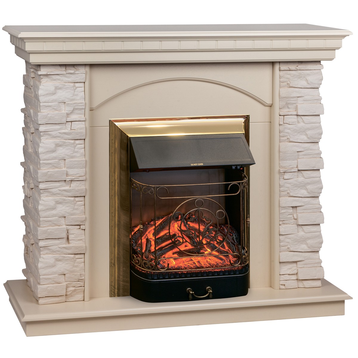 Электрокамин RealFlame  Elford WT с очагом Majestic Lux Brass