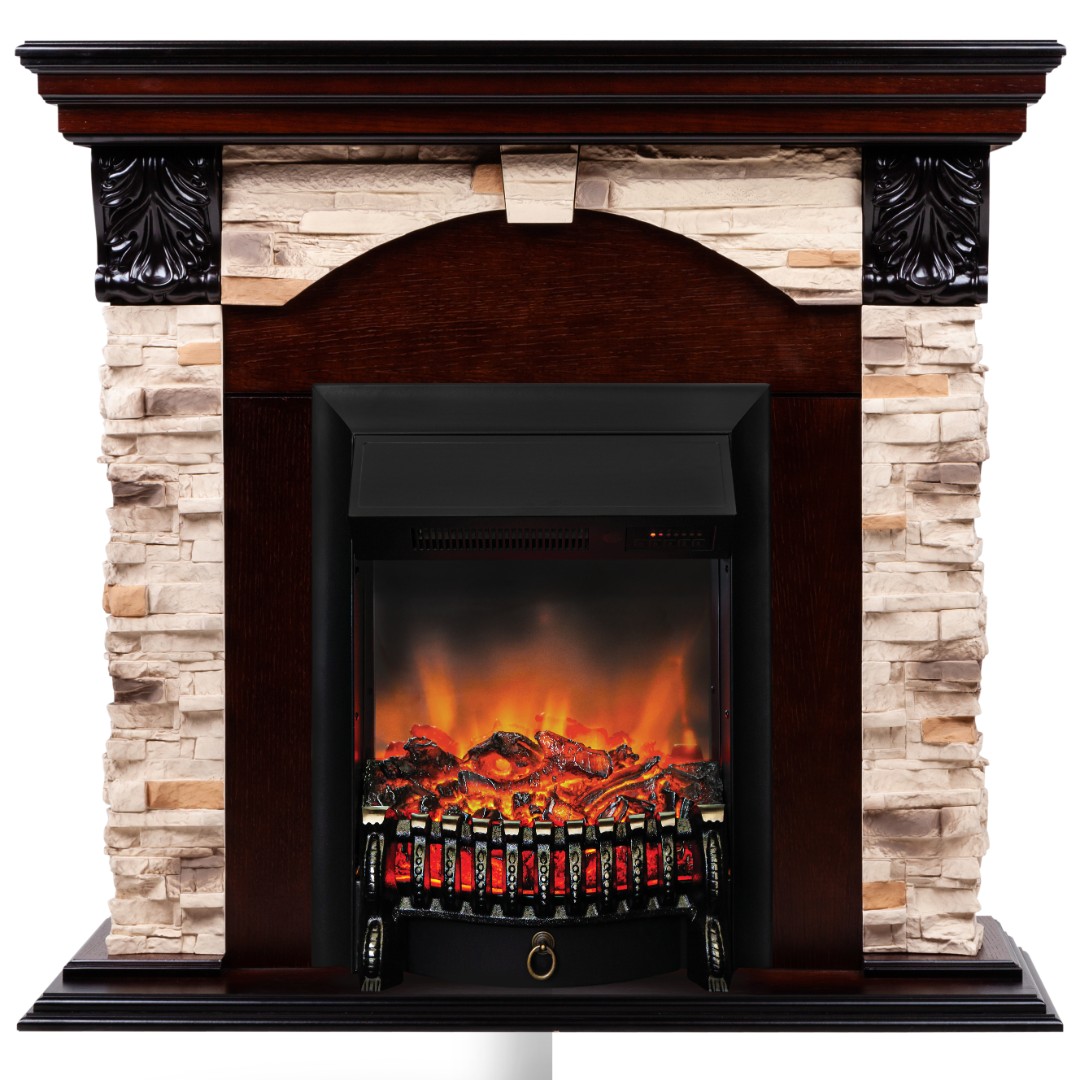 Электрокамин RealFlame  Dublin Rock  AO с очагом Fobos BL S