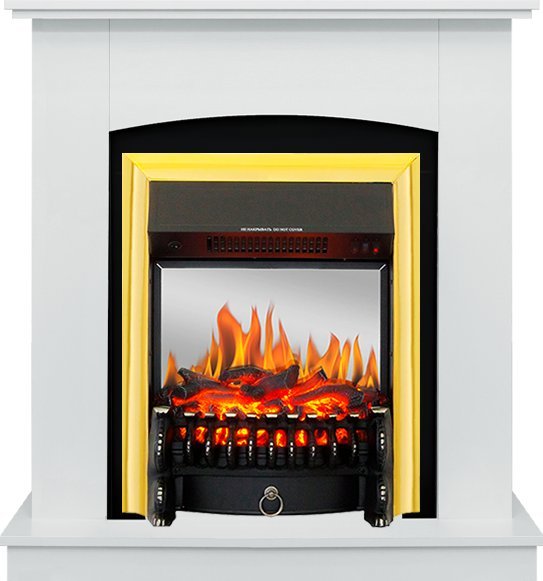Каминокомплект Royal Flame Barcelona Белый c очагом Fobos FX M Brass