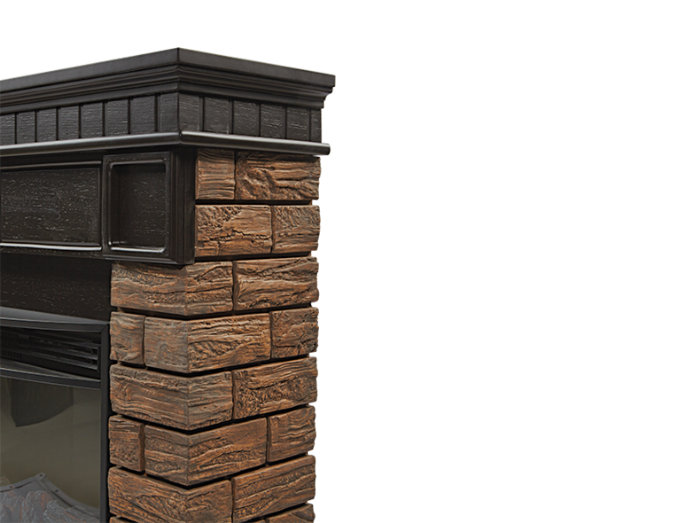 Каминокомплект Electrolux Bricks Wood 30 с очагом EFP/P-3320RLS камень темный, шпон венге