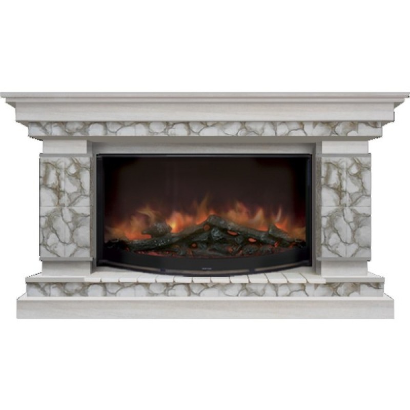 Каминокомплект Glenrich Лорд 86 (Rondo S86) карелия беленый дуб