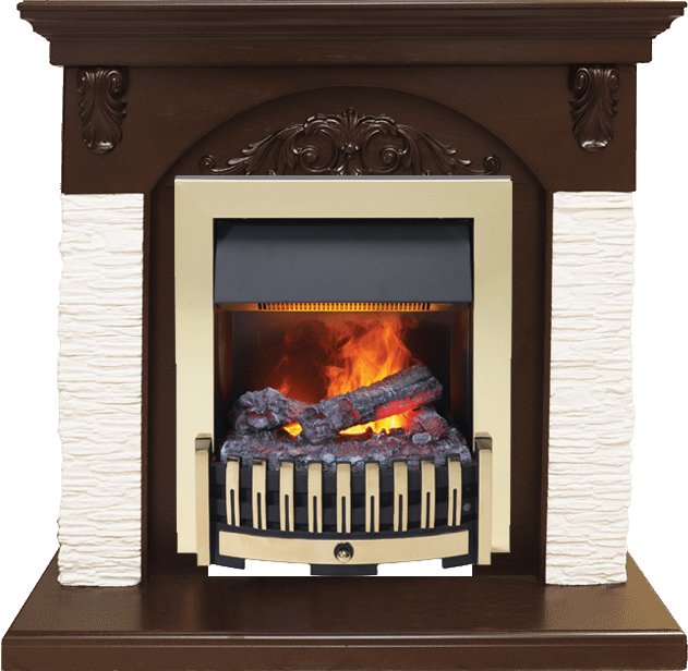 Каминокомплект Dimplex Bern Сланец мелкий белый / Темный дуб с очагом Danville Brass FB2