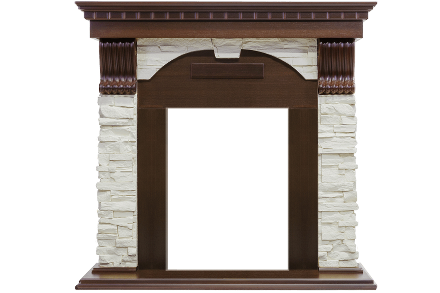 Портал Royal Flame  Dublin угловой - Темный дуб / Сланец белый