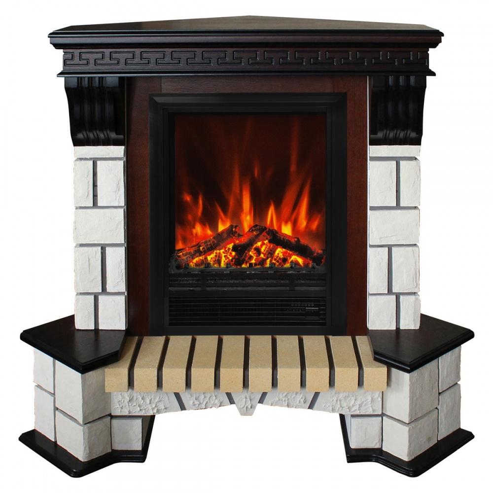 Электрокамин RealFlame Stone Corner STD AO с очагом Eugene