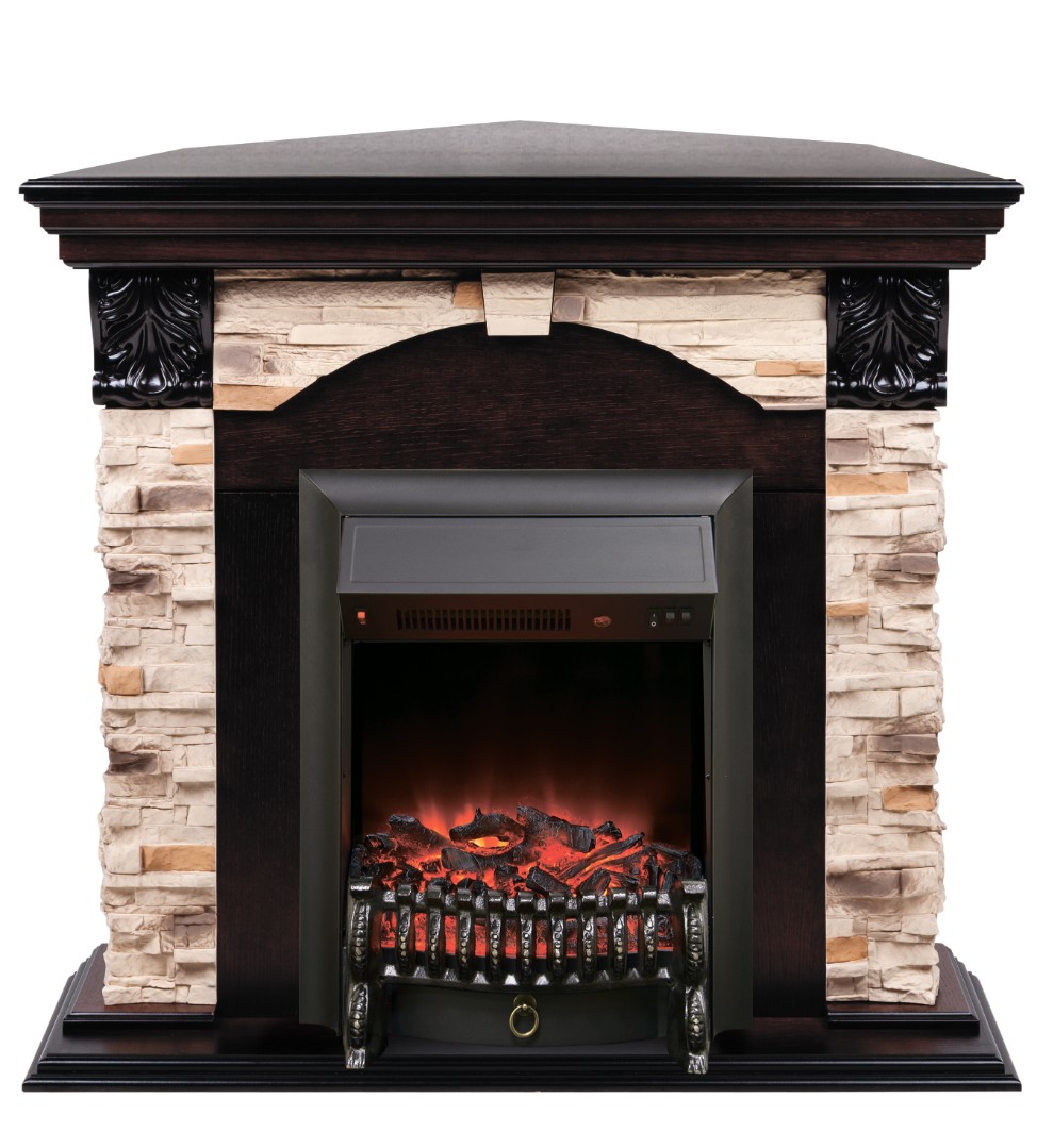 Электрокамин RealFlame  Dublin Rock Corner AO с  Fobos Lux BL
