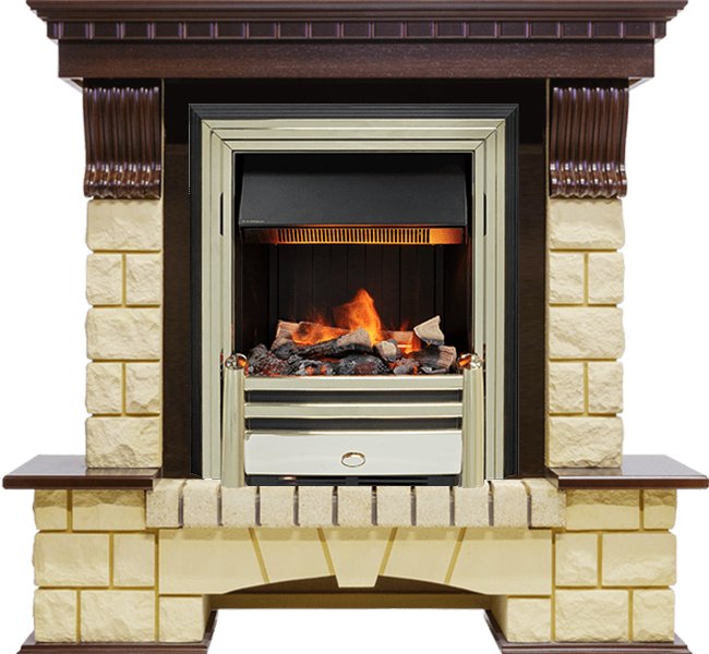 Каминокомплект Dimplex Pierre Luxe - Темный дуб / Шампань (Высота 1050мм) с очагом Cavendish