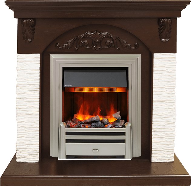 Каминокомплект Dimplex Bern Сланец мелкий белый / Темный дуб с очагом Chesford