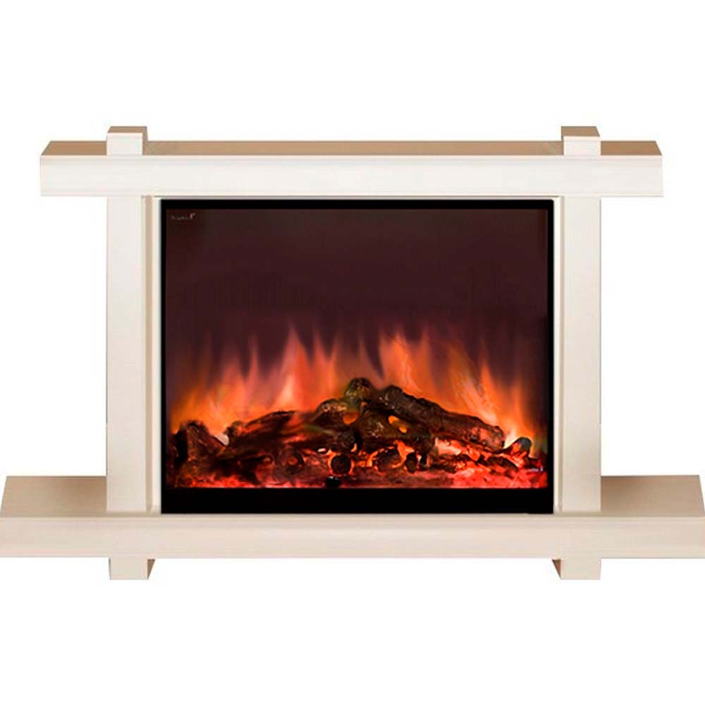 Каминокомплект Glenrich Капри Delux Arte 28 беленый дуб