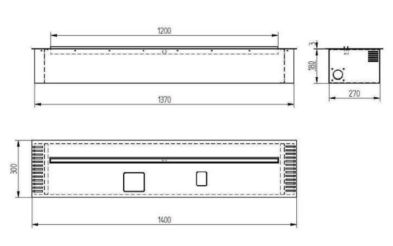 Биокамин автоматический Zefire 1400 шлифованный