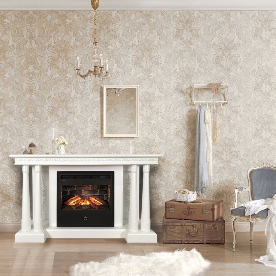 Каминокомплект Glenrich Роял Samba 3D белая эмаль