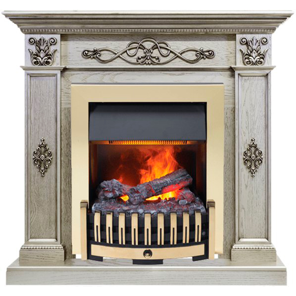 Каминокомплект Dimplex Derby - Old silver с очагом Danville Brass FB2