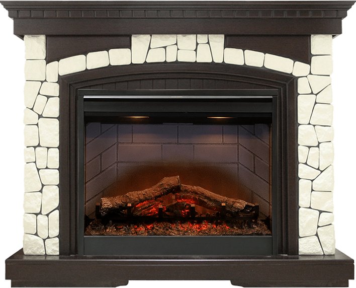 Каминокомплект Dimplex Glasgow - Темный дуб / Белый (Высота 1100мм) с очагом Symphony 26'' DF2608-INT