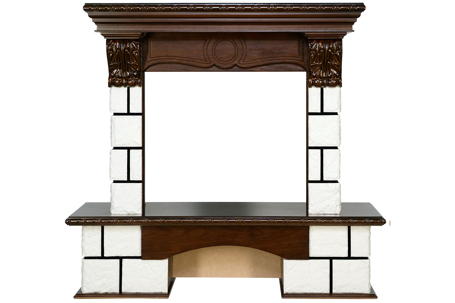 Каминокомплект Royal Flame  Pierre Luxe - Белый / Темный дуб с очагом Vision 23 EF LED 3D FX