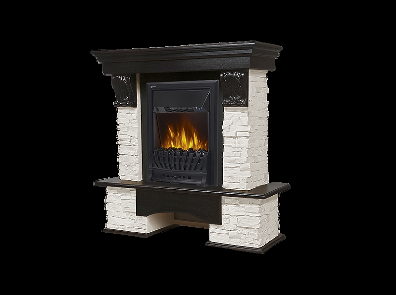 Портал Firelight Pietra Classic камень белый, шпон венге