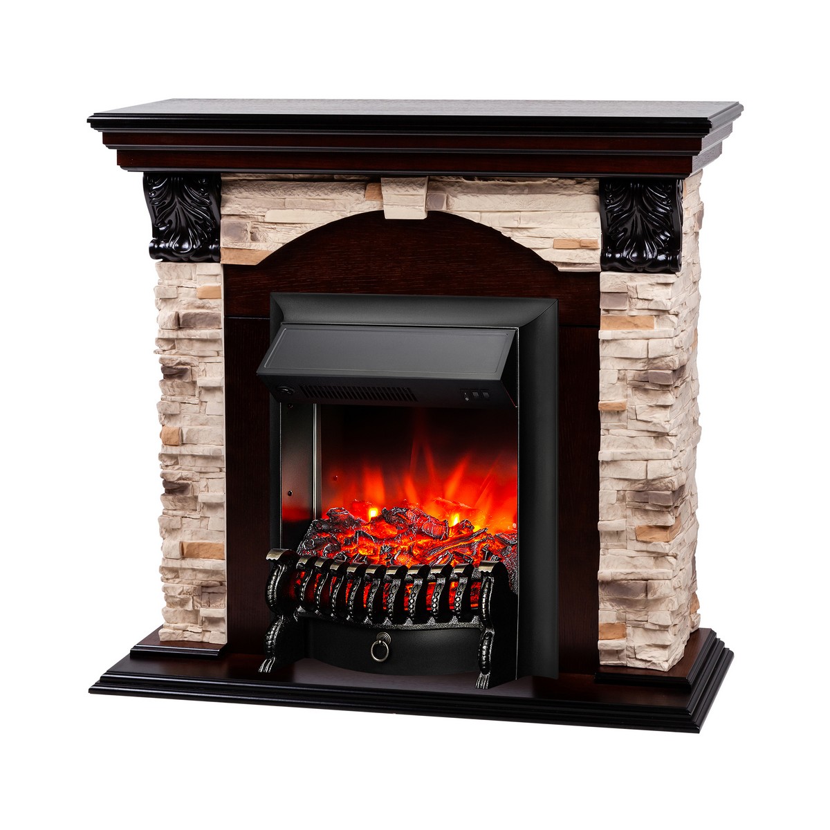 Электрокамин RealFlame  Dublin Rock AO с очагом Fobos Lux Black