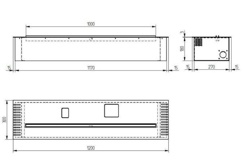 Биокамин автоматический Zefire 1200 шлифованный