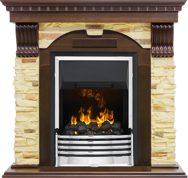 Каминокомплект Dimplex Dublin угловой - Темный дуб / Сланец с очагом Flagstaff