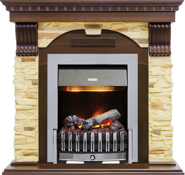 Каминокомплект Dimplex Dublin угловой - Темный дуб / Сланец с очагом Danville Chrome FB2