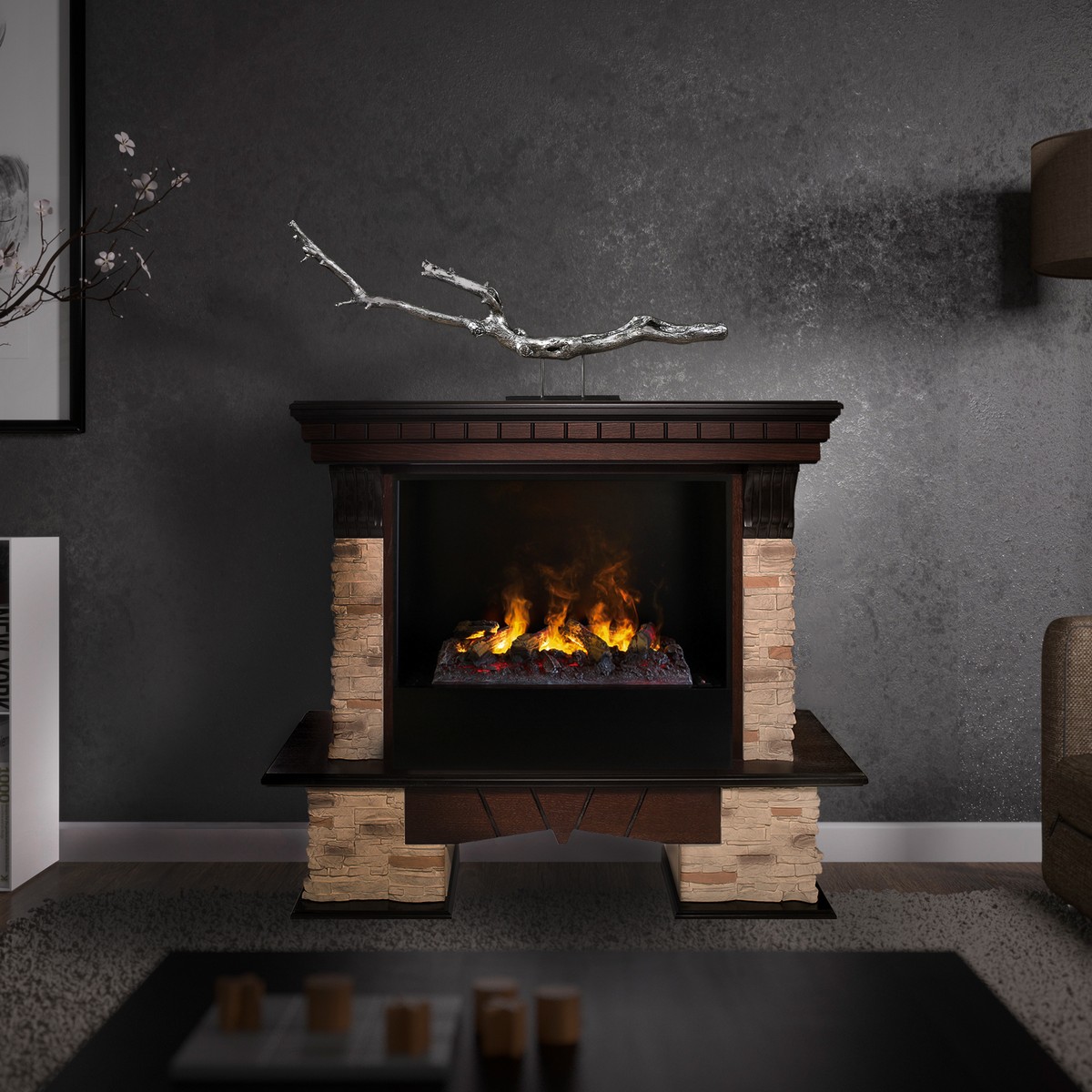 Электрокамин RealFlame Rockland 26 AO с очагом 3D Cassette 630