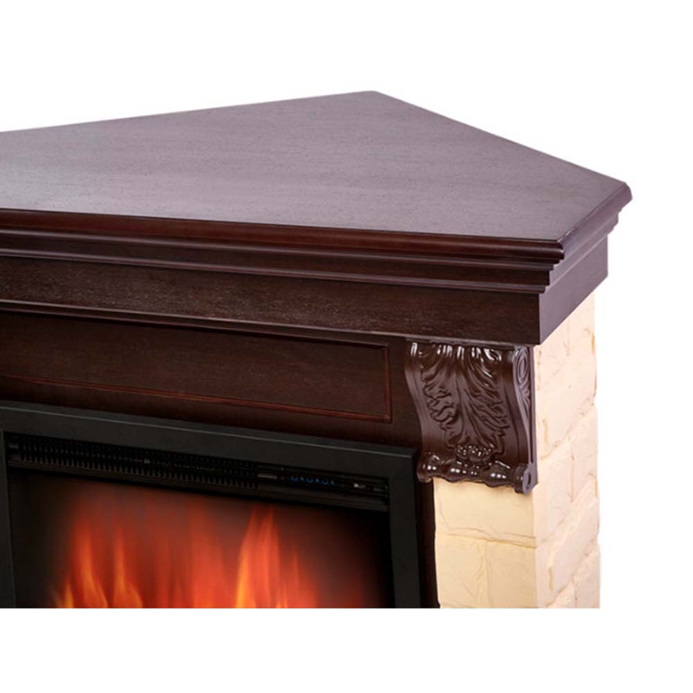 Каминокомплект Electrolux Forte 26/30U (угловой) с очагом EFP/P-3020LS камень бежевый, шпон темный дуб