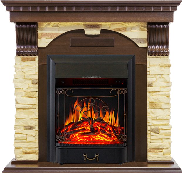 Каминокомплект Royal Flame  Dublin - Темный дуб / Сланец с очагом Majestic FX Black